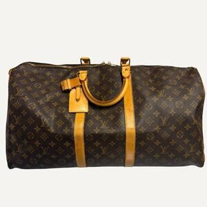 Louis Vuitton Monogram Keepall 55 M41424 Brown Travel Bag Duffle SP0937